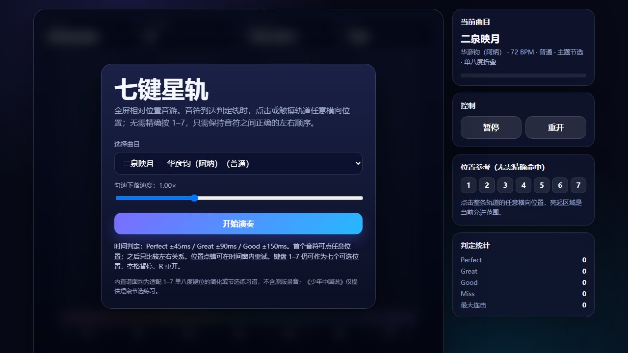 七键星轨 · 7轨下落式反应训练 截图